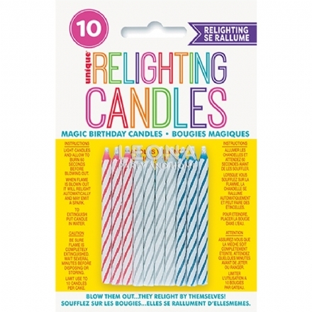 10 Magic Spiral Candles - Multi - Leona Party and Home