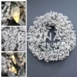 100CM SNOW CAPPED WREATH 324 TIPS WITH 100 WARM WHITE LED - 100cm snow capped wreath 324 tips with 100 warm white led - 1    - Leona Party and Home