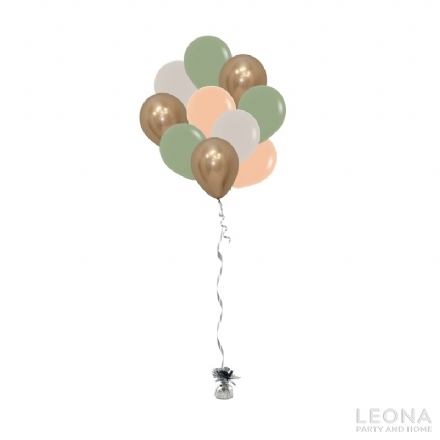 10pc Latex Balloon Bouquet (Chrome+Plain Colour) - Leona Party and Home