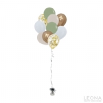 10pc Latex Balloon Bouquet (Confetti+Chrome+Plain Colour) - 10pc latex balloon bouquet confettichromeplain colour - 1    - Leona Party and Home