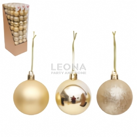 10X5CM CHAMPAGNE BAUBLES - 10x5cm champagne baubles - 1    - Leona Party and Home