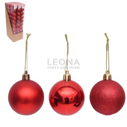 10X5CM PLUM RED BAUBLES - 10x5cm plum red baubles - 1    - Leona Party and Home