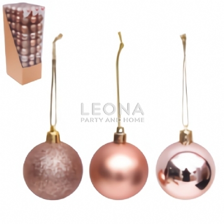 10X5CM ROSE GOLD BAUBLES - 10x5cm rose gold baubles - 1    - Leona Party and Home