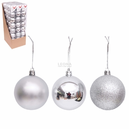 10X5CM SILVER BAUBLES - Leona Party and Home