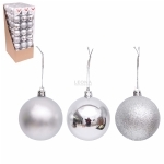 10X5CM SILVER BAUBLES - 10x5cm silver baubles - 1    - Leona Party and Home