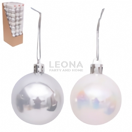 10X5CM WHITE PEARL BAUBLES - 10x5cm white pearl baubles - 1    - Leona Party and Home
