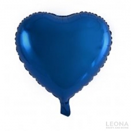 18'' Foil Heart Blue - Leona Party and Home