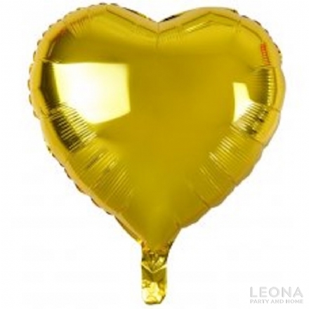 18'' Foil Heart Gold - Leona Party and Home