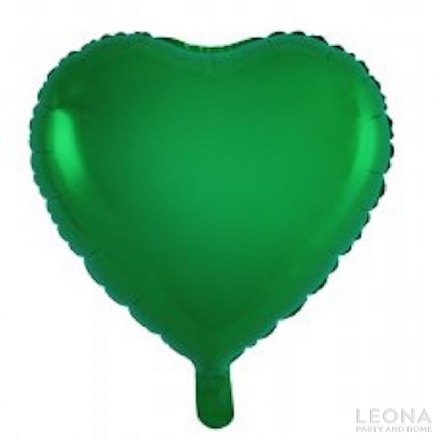 18' Foil Heart Green - 18 foil heart green - 1    - Leona Party and Home