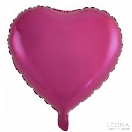18'' Foil Heart Magenta - Leona Party and Home
