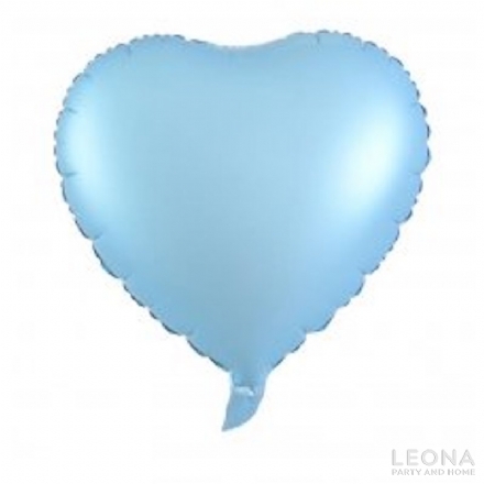 18'' Foil Heart Matt Pastel Blue - Leona Party and Home