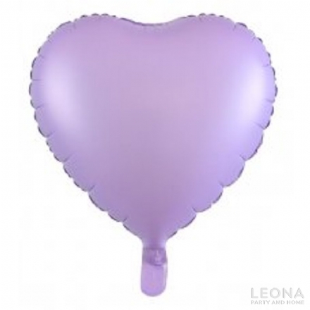 18'' Foil Heart Matt Pastel Lilac - Leona Party and Home