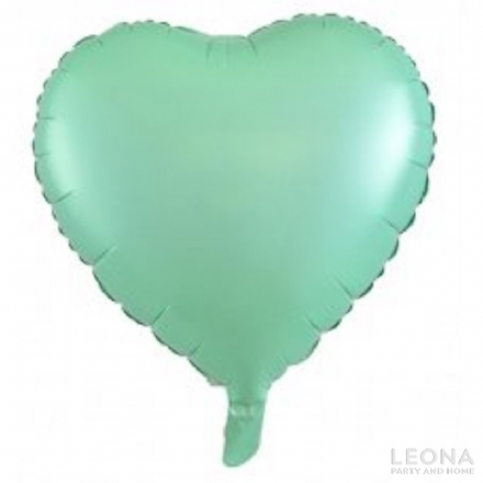 18'' Foil Heart Matt Pastel Mint - Leona Party and Home