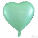 18' Foil Heart Matt Pastel Mint - 18 foil heart matt pastel mint - 1    - Leona Party and Home