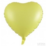 18' Foil Heart Matt Pastel Yellow - 18 foil heart matt pastel yellow - 1    - Leona Party and Home