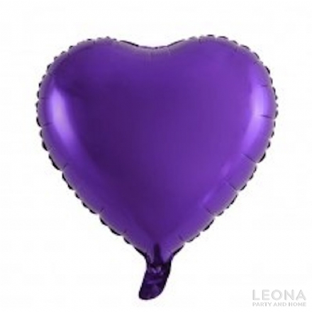 18'' Foil Heart Purple - Leona Party and Home