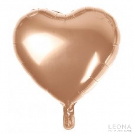 18'' Foil Heart Rose Gold - Leona Party and Home