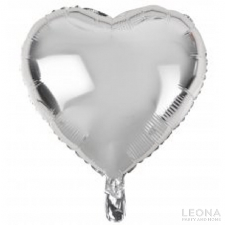 18' Foil Heart Silver - 18 foil heart silver - 1    - Leona Party and Home