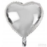 18' Foil Heart Silver - 18 foil heart silver - 1    - Leona Party and Home