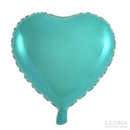 18'' Foil Heart Teal - Leona Party and Home