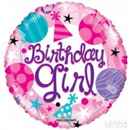 18' Printed Foil 'Birthday Girl' - 18 printed foil birthday girl - 1    - Leona Party and Home