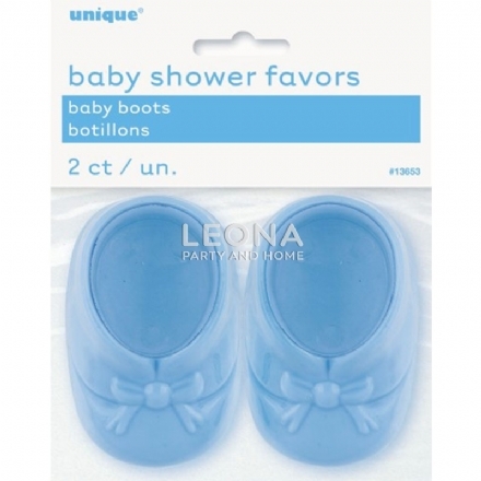 2 Baby Boots Crystal Blue 7.5cm - Leona Party and Home