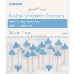 24 Mini Baby Bottles Blue - 24 mini baby bottles blue - 1    - Leona Party and Home