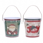 2A METAL CHRISTMAS BUCKETS 10X10X8CM - 2a metal christmas buckets 10x10x8cm - 1    - Leona Party and Home