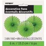 3 Decorative Fans Lime Green 15cm - 3 decorative fans lime green 15cm - 1    - Leona Party and Home