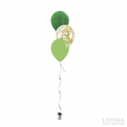 3pc Latex Balloon Bouquet (Confetti+Plain Colour) - Leona Party and Home