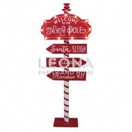 54X16X154CM LED WELCOME TO THE NORTH POLE SIGN - 54x16x154cm led welcome to the north pole sign - 1    - Leona Party and Home