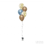5pc Latex Balloon Bouquet (Confetti+Chrome Colour) - 5pc latex balloon bouquet confettichrome colour - 1    - Leona Party and Home