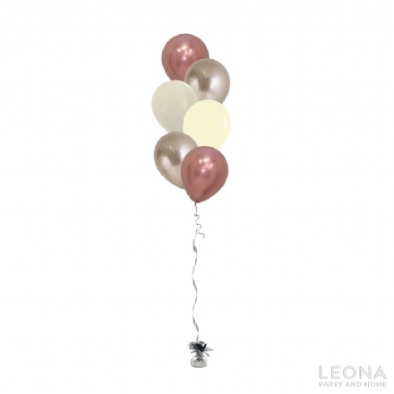 6pc Latex Balloon Bouquet (Chrome+Plain Colour) - 6pc latex balloon bouquet chromeplain colour - 1    - Leona Party and Home