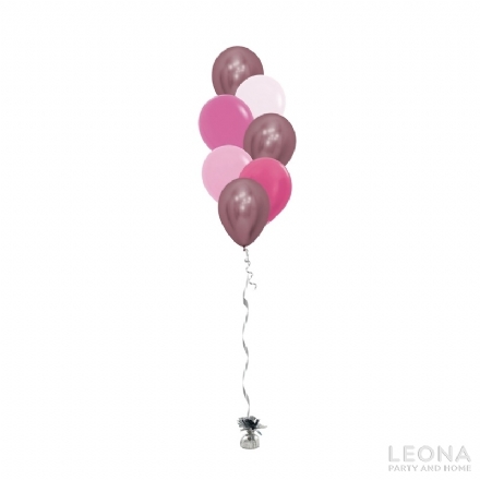 7pc Latex Balloon Bouquet (Chrome+Plain Colour) - Leona Party and Home