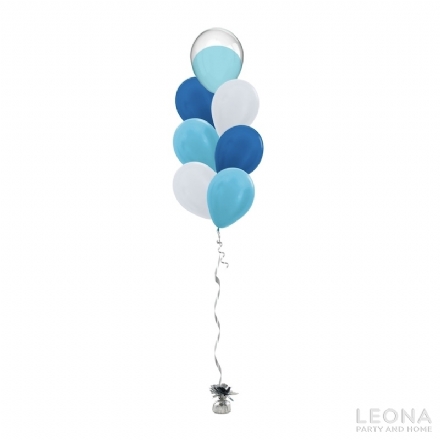 7pc Latex Balloon Bouquet (Double+Plain Colour) - Leona Party and Home
