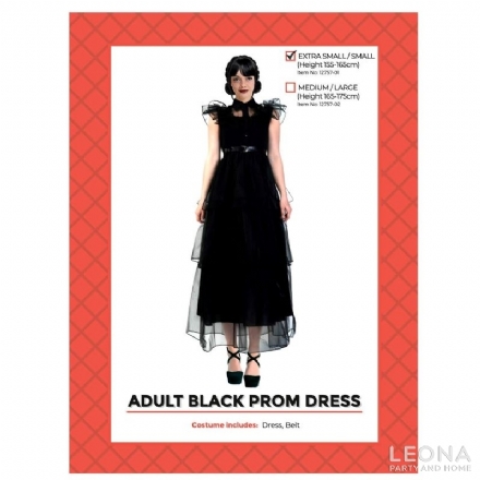 Adult Black Prom Dress Costume - adult black prom dress costume - 1    - Leona Party and Home