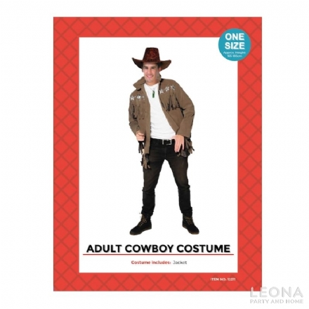 Adult Cowboy Silverstar Fringed Costume - adult cowboy silverstar fringed costume - 1    - Leona Party and Home