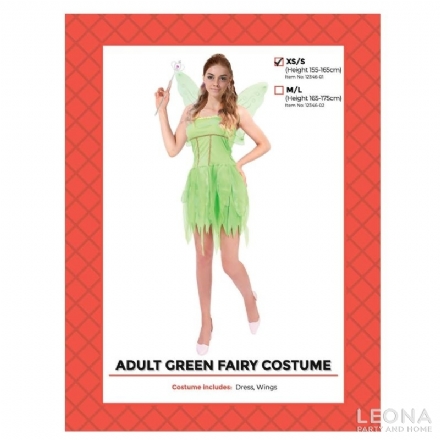 Adult Green Fairy Costume - adult green fairy costume - 1    - Leona Party and Home