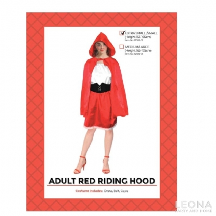 Adult Little Red Riding Hood Costume - Leona Party and Home
