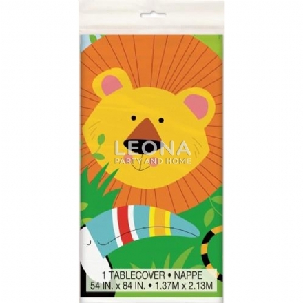 Animal Jungle Printed Tablecover 137cm x 213cm - Leona Party and Home