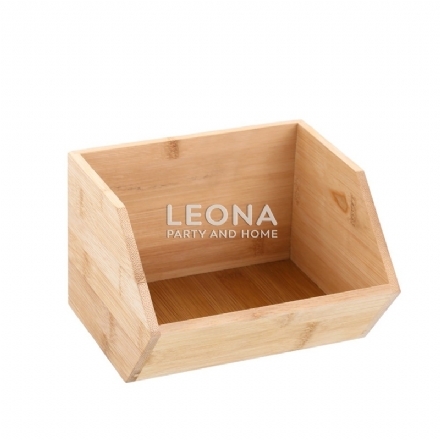 BAMBOO STACKABLE CUBE 17.5X15.5X12.5CM - Leona Party and Home