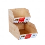 BAMBOO STACKABLE CUBE LGE 17.5X31X12.5CM - bamboo stackable cube lge 175x31x125cm - 1    - Leona Party and Home