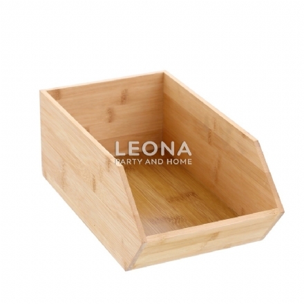 BAMBOO STACKABLE CUBE LGE 17.5X31X12.5CM - Leona Party and Home