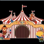DPK055 Big circus red jungle animals birthday cut-out - big circus - 2    - Leona Party and Home