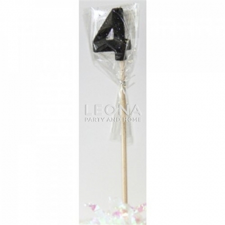 Black Glitter Long Stick Candle #4 P1 - black glitter long stick candle 4 p1 - 1    - Leona Party and Home