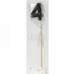 Black Glitter Long Stick Candle #4 P1 - black glitter long stick candle 4 p1 - 1    - Leona Party and Home
