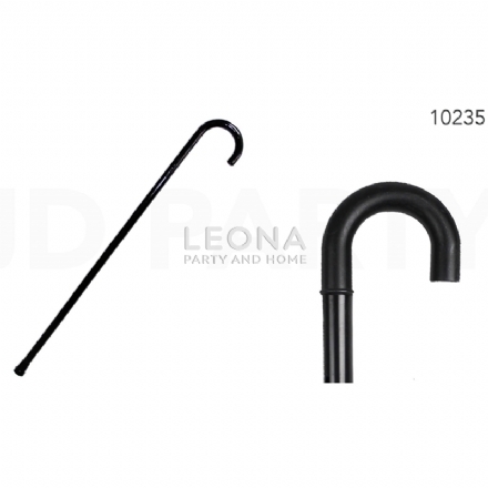 BLACK PLASTIC CANE - black plastic cane - 1    - Leona Party and Home