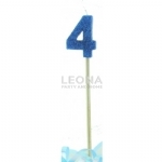 Blue Glitter Long Stick Candle #4 P1 - blue glitter long stick candle 4 p1 - 1    - Leona Party and Home