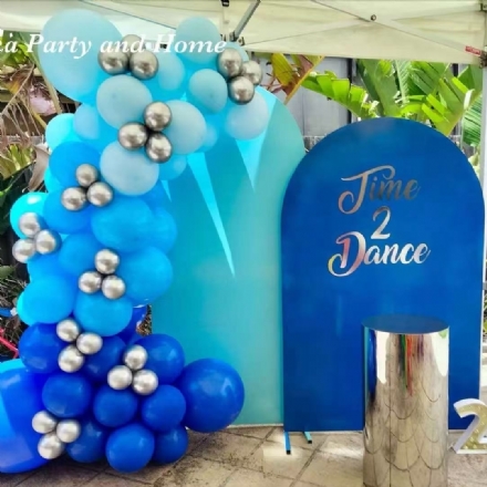 Blue Metal Arch Backdrop - Leona Party and Home