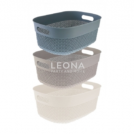 BOSTON BASKET LGE 38X27.5X15CM 3 ASSTD - Leona Party and Home